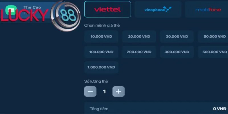 Hình thức rút thưởng qua thẻ cào điện thoại tại LUCKY88 Hình thức rút thưởng qua thẻ cào điện thoại tại LUCKY88